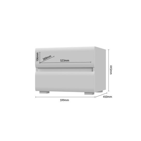 Nočna omarica INVICTUS NS2/IC dimenzije