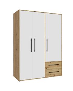 Garderobna omara MOKKARIS bela + hrast MKSS833-C830
