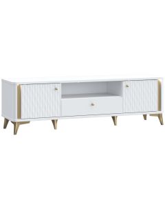 TV Komoda FORREST HILLS bela + zlata  FTHT131B-M841