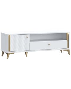 TV Komoda FORREST HILLS bela + zlata FTHT121LB-M841