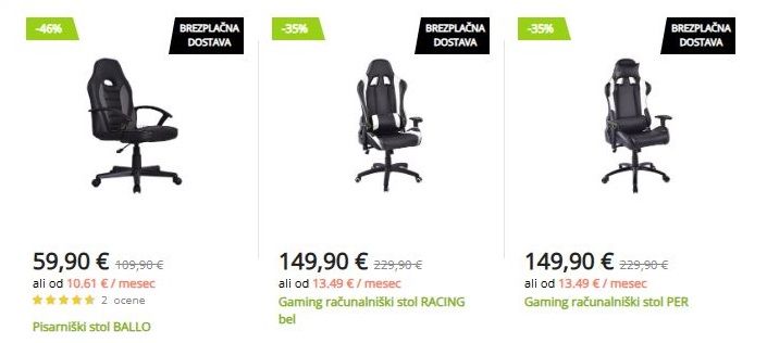 Akcija pisarniških stolov