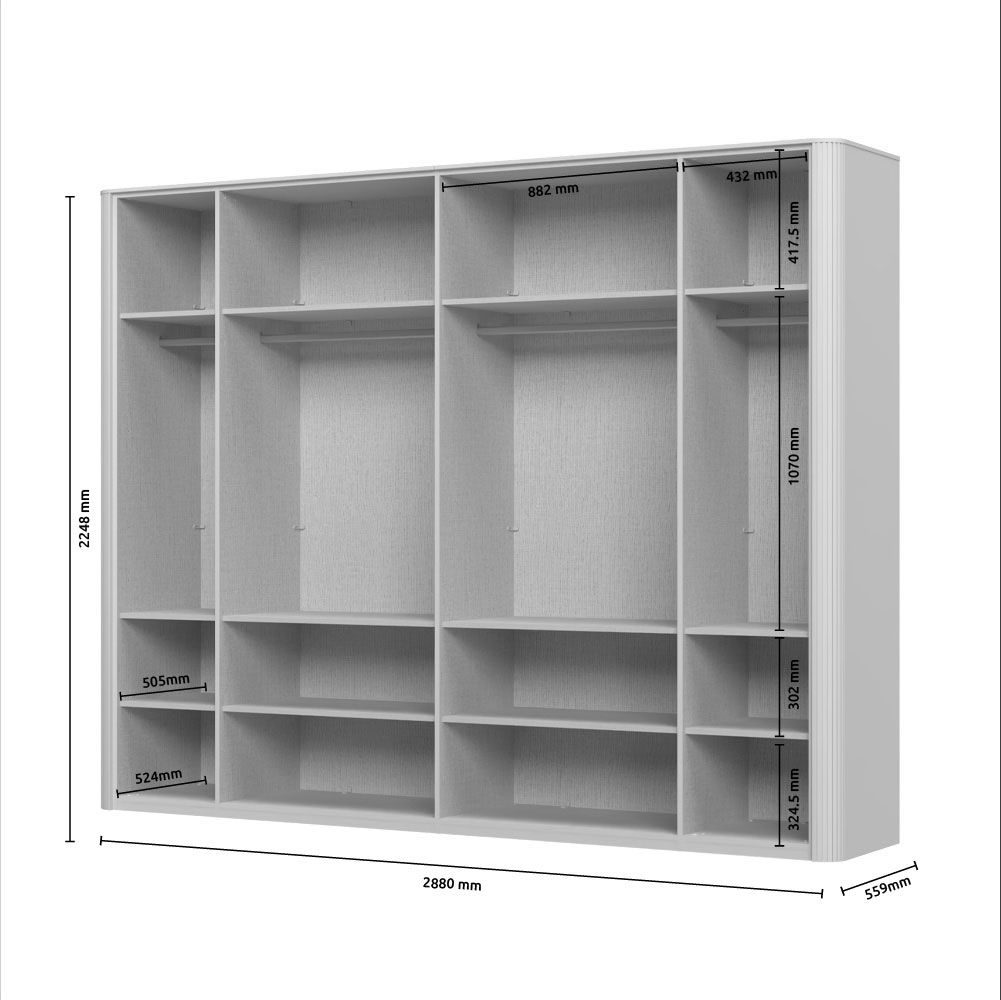 Garderobna omara RONDO P6R-2OG/RO DIMENZIJE