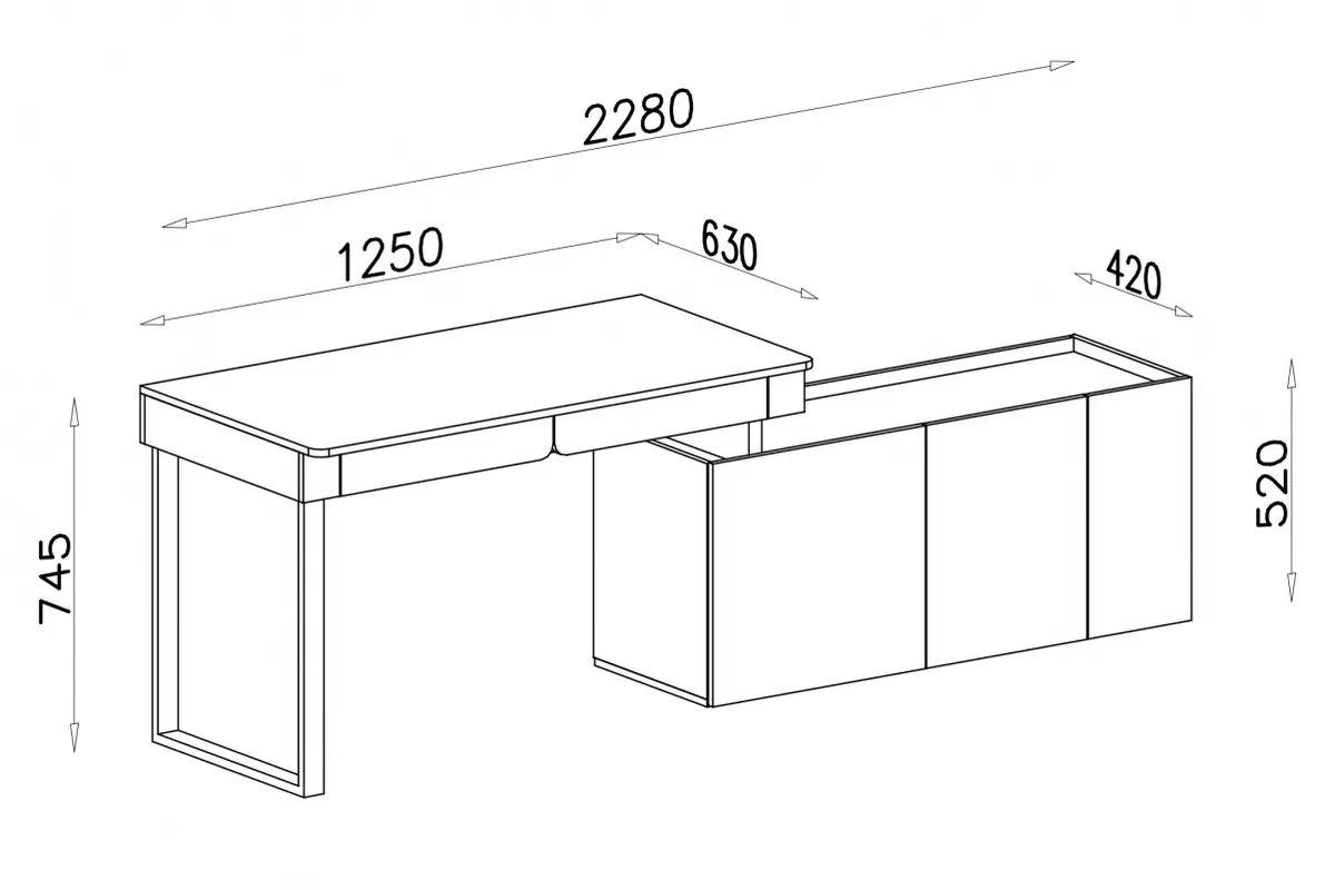 dimenzije kotna miza luca