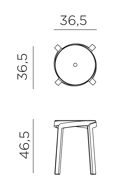 Vrtni stol Stack mini dimenzije