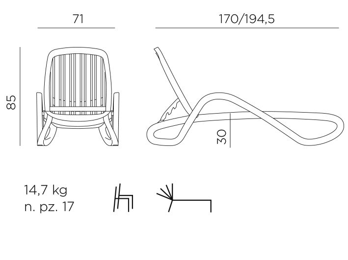 Vrtni ležalnik Eden dimenzije