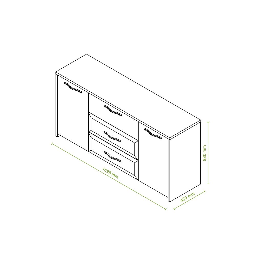 Komoda GALA K23/GL dimenzije