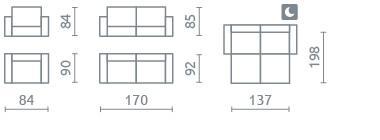 Fotelj IMPULS dimenzije