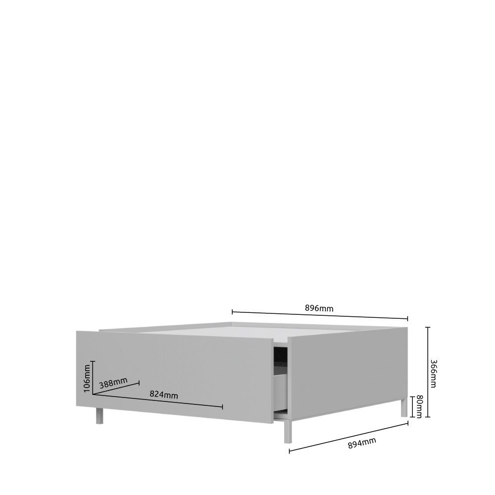 Klubska mizica ONYX KLS-2F/ON dimenzije