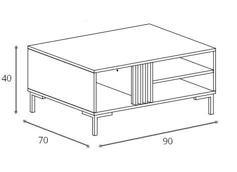 Klubska mizica Allmo dimenzije