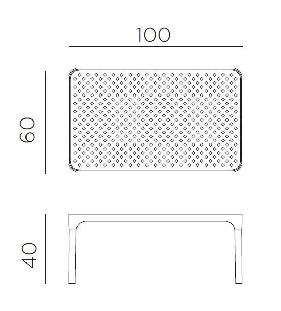 Vrtna klubska miza NET 100 dimenzije