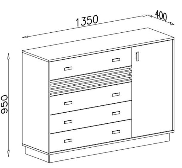 Komoda Allmo AL17 dimenzije