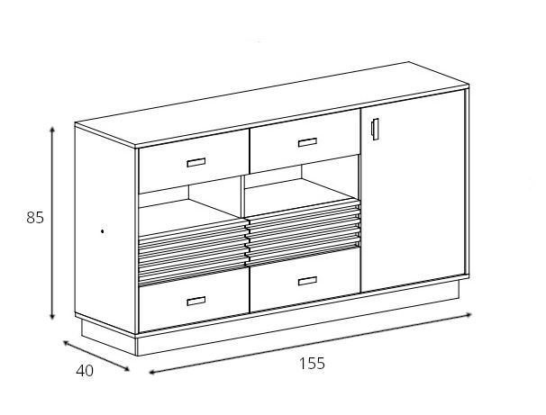 Komoda Allmo AL8 dimenzije