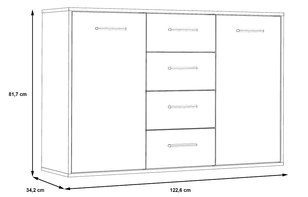 Komoda Antuzas dimenzije