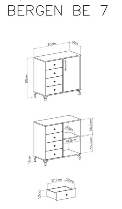 Komoda BERGEN dimenzije