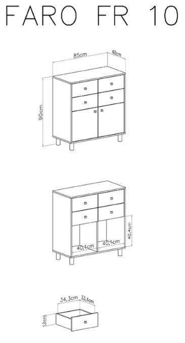 Komoda FR10 FARO dimenzije