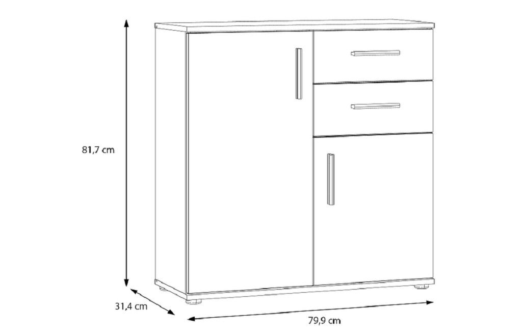 Komoda IKOLIN 80cm dimenzije