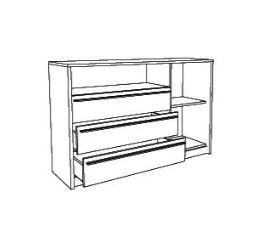 Komoda KALIOPA 1V3F skica