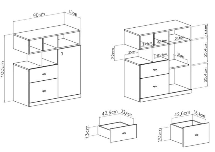 Komoda Mobi 9 dimenzije