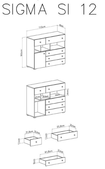 Velika komoda SIGMA dimenzije