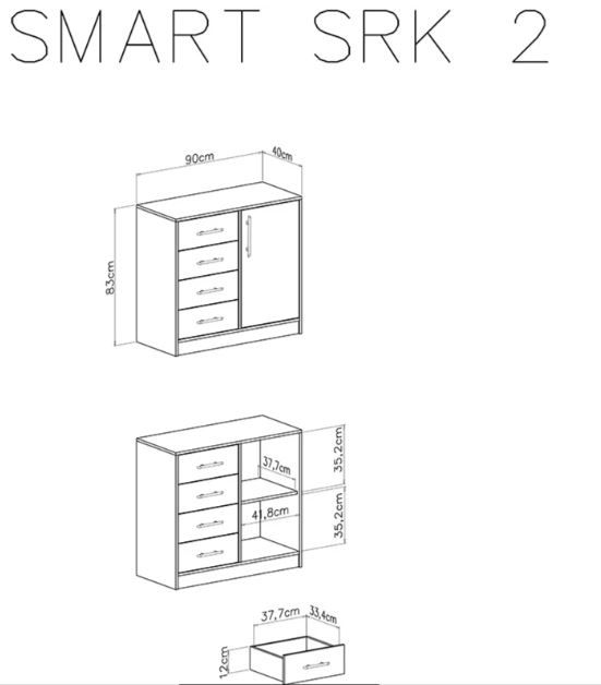 Komoda mala SMART SRK2 dimenzije