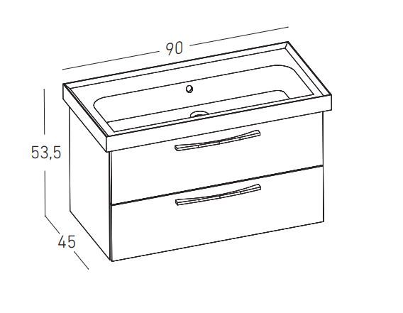 Kopalniški sestav SENA 90cm dimenzije
