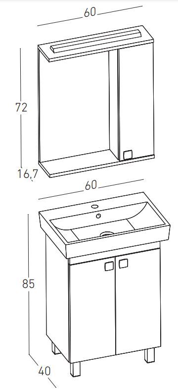 Kopalniški sestav SIMPLY dimenzije