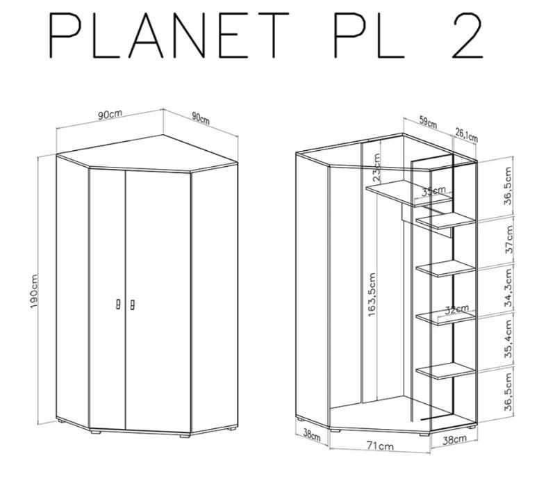 Kotna omara PLANET dimenzije