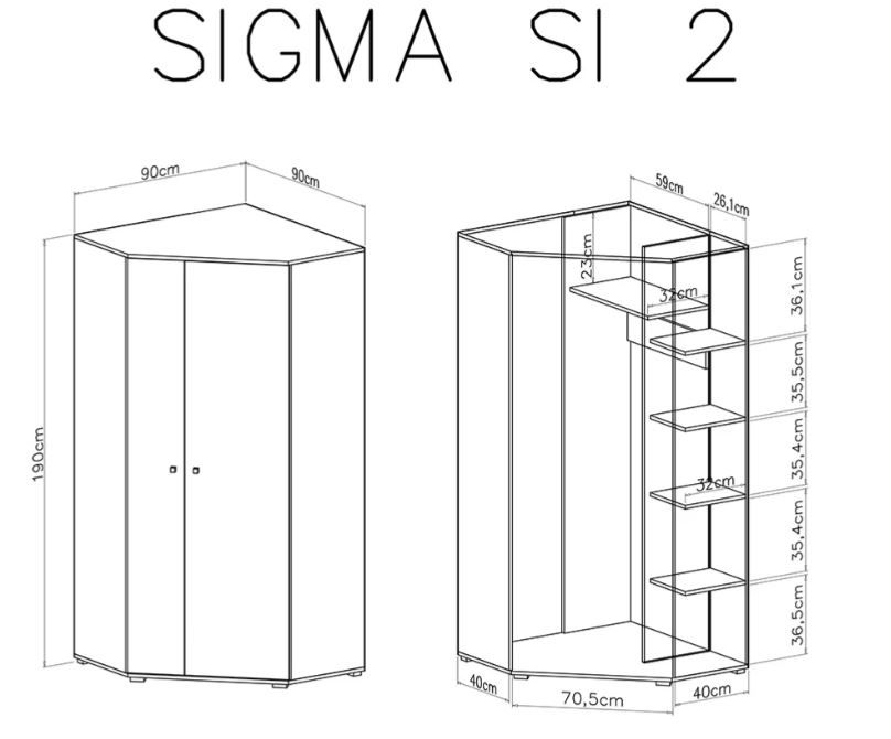 Kotna omara SI2 SIGMA dimenzije