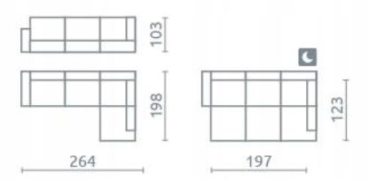 Kvalitetna raztegljiva sedežna garnitura LEVEL dimenzije
