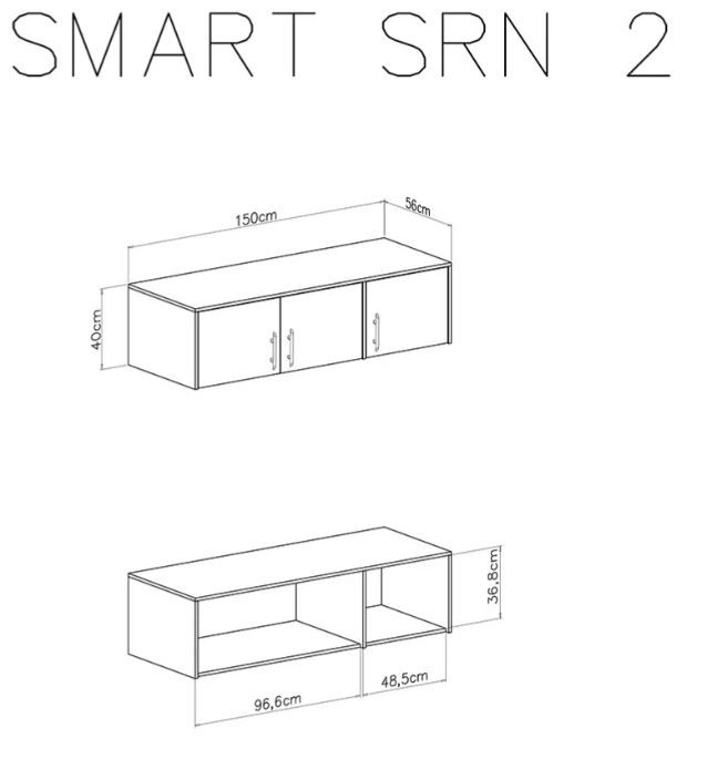 Nastavna omara SMART SN2 dimenzije