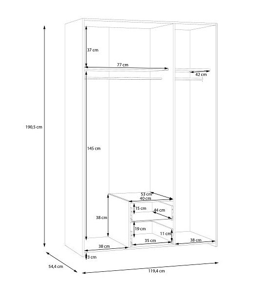 ECONOBOXIT 3D garderobna omara dimenzije