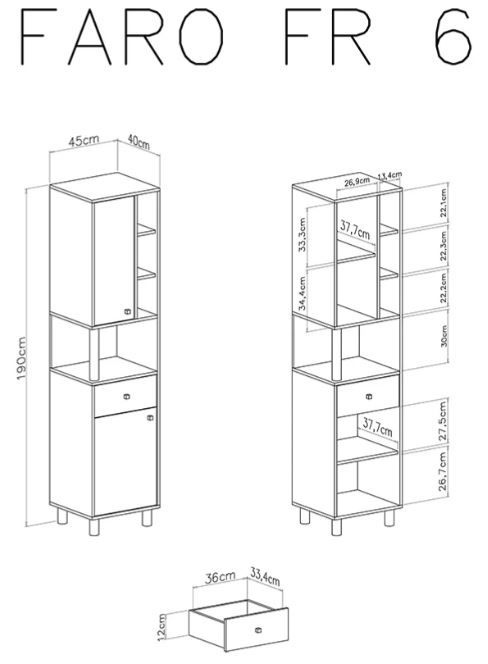Visoki element FR6 FARO dimenzije
