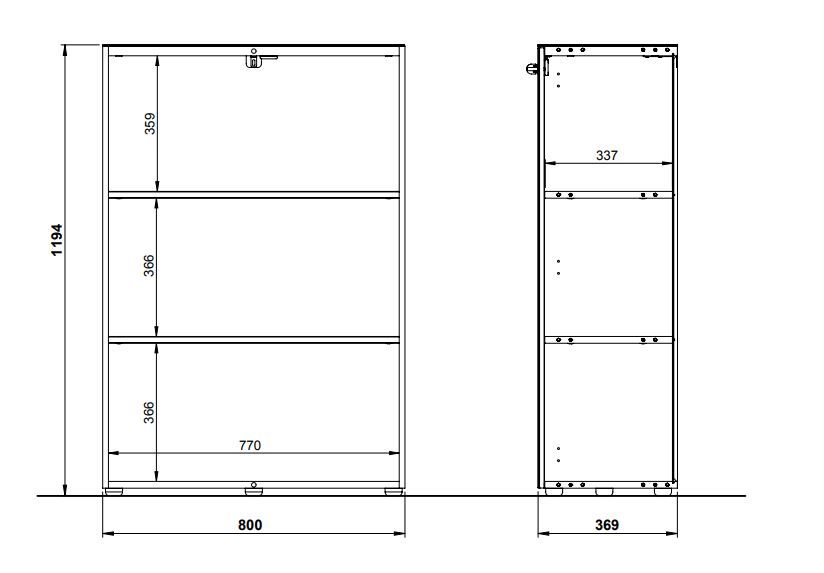 omara za pisarno monteria dimenzije