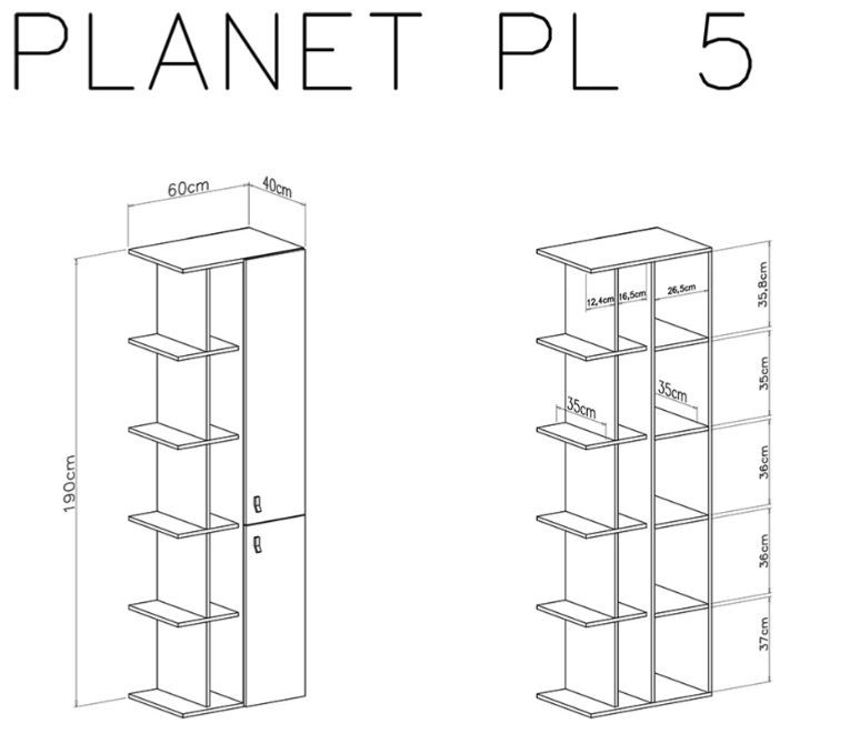 Poličnik PLANET dimenzije