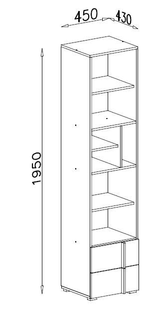Poličnik Remo 5 dimenzije