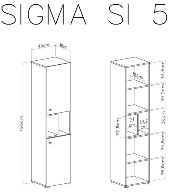 Visoki element SIGMA 5 dimenzije