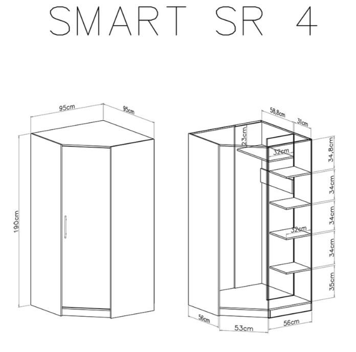 Kotna omara SMART SR4 dimenzije