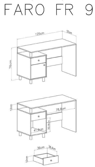 Pisalna miza FR9 FARO dimenzije