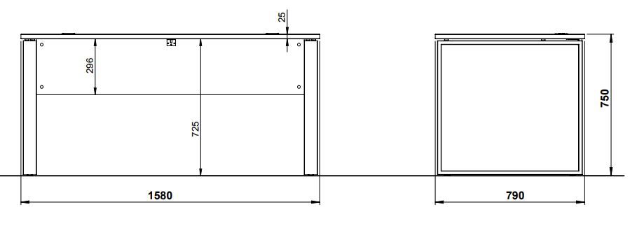 Pisalna miza Lioni dimenzije