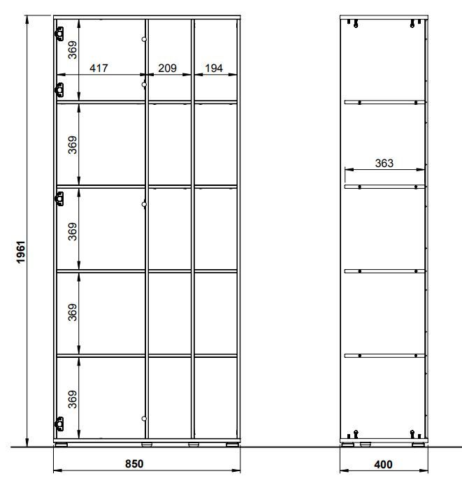 Pisarniska omara Lioni dimenzije