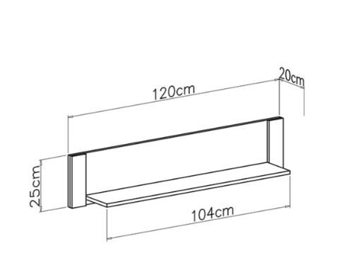 Viseča polica BERGEN 11 dimenzije