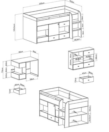 Otroška blok soba Mobi 21 dimenzije