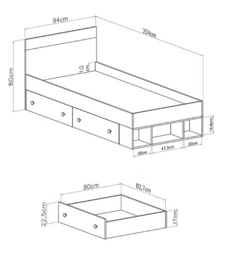 Postelja 90cm Pixel dimenzije