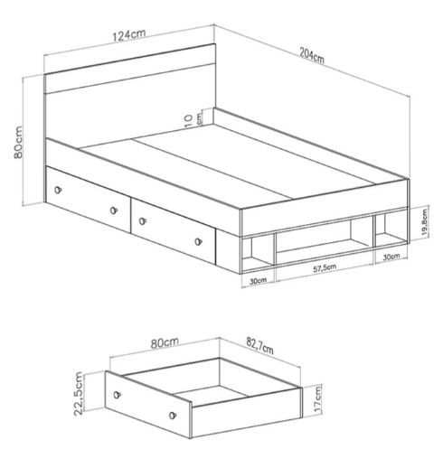Postelja 120cm Pixel dimenzije
