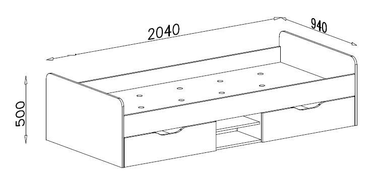 Postelja 90cm Remo dimenzije