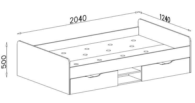 Postelja 120cm Remo dimenzije
