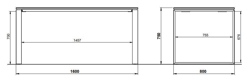 Pisalna miza Monteria dimenzije