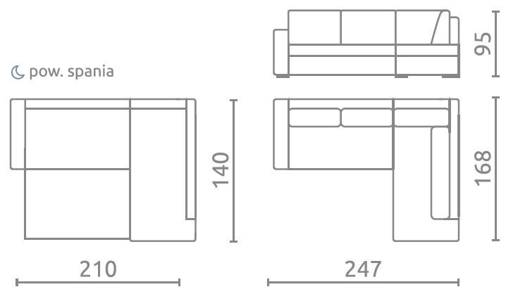 Raztegljiva sedežna garnitura ISLAND dimenzije