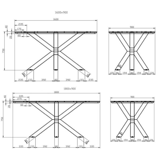 Podnožje Spyder dimenzije