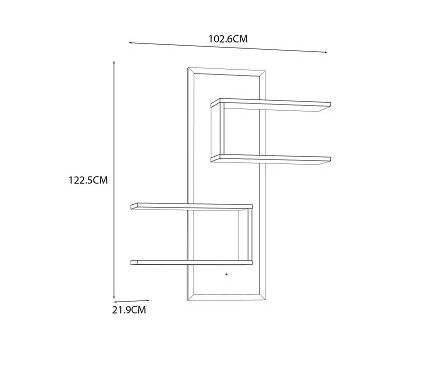 Stenska polica Jytanas dimenzije
